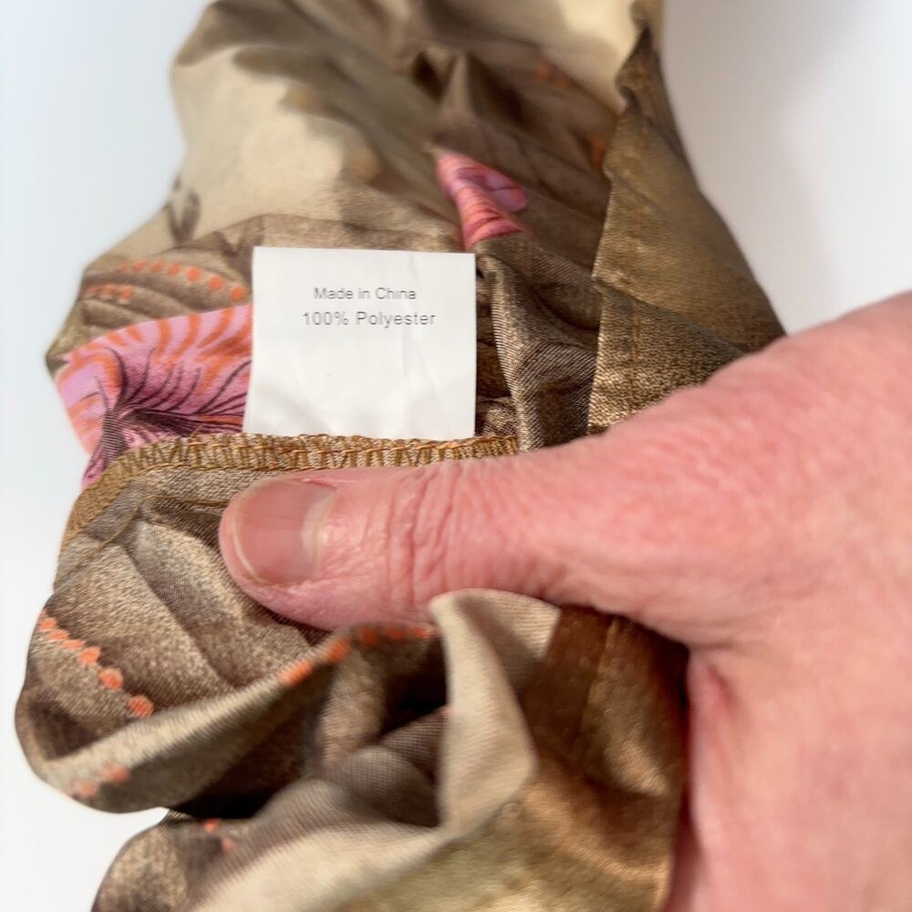 Avant-Garde Y2K Floral Pleated Top NWT Brown Pink Blouse Womens Small Medium - Picture 6 of 9